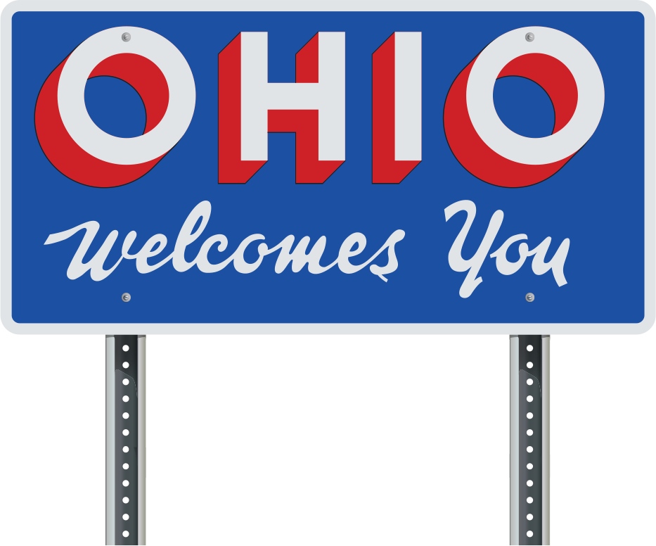 Sign that says Ohio Welcomes You